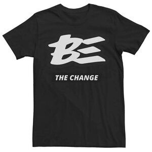 Men's Houston White "BE THE CHANGE" Streetwear Style Tee Black Size Medium